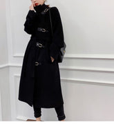 Coffe brown winter and autumn cashmere wool long coats - FashionByTeresa